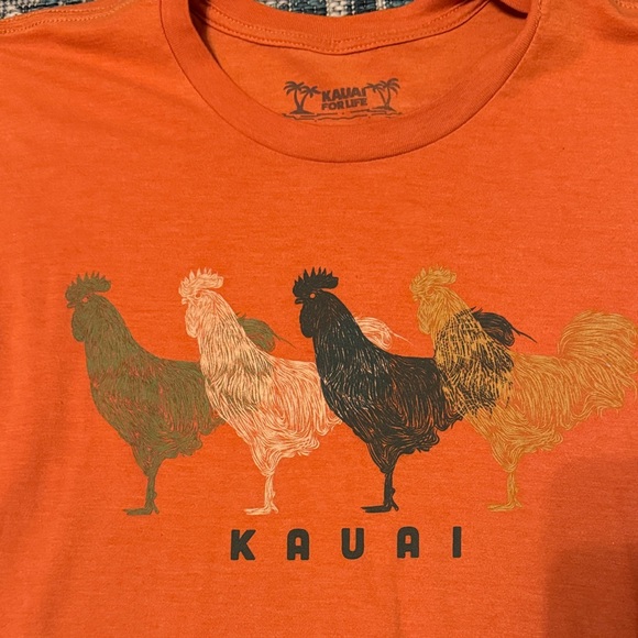 KAUAI FOR LIFE Other - Orange Rooster Graphic Tee